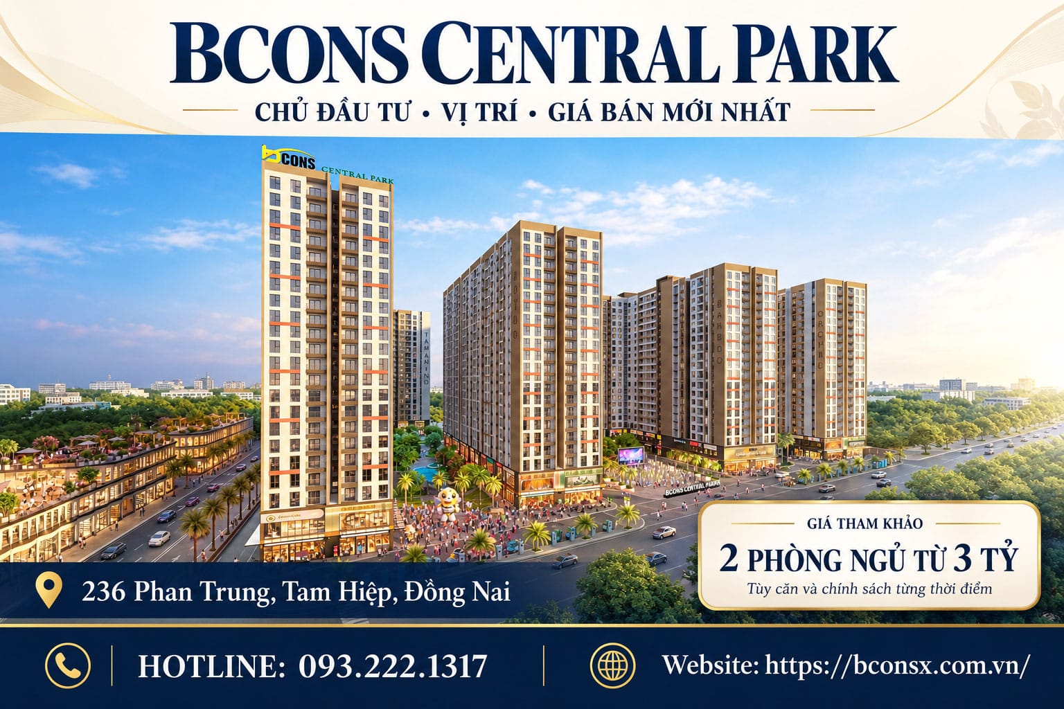 Bcons Central Park: Chủ đầu tư, vị trí, giá bán mới nhất